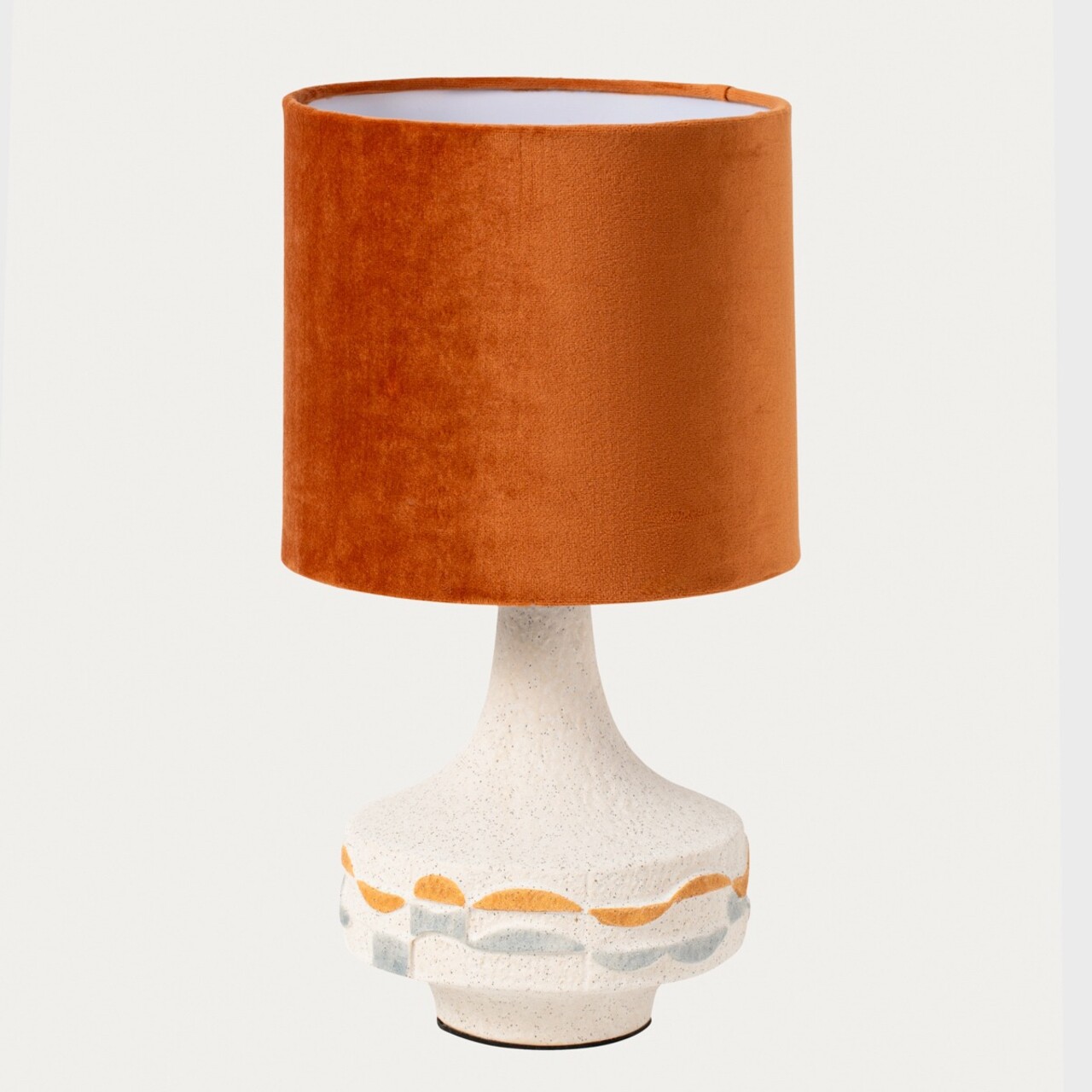 Lampa de masa Chevet, Homla, 20x36.5 cm, 60W, 1x E27, ceramica, alb/caramiziu - imagine 3